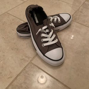 Barley worn dark grey converse shoes size 7